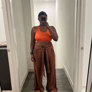SHEIN Rust Wide-Leg Pants